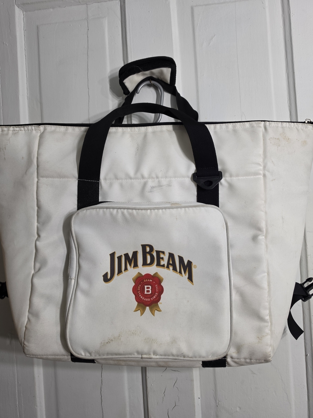 Jim Beam White Tote Bag with Front Logo Pocket